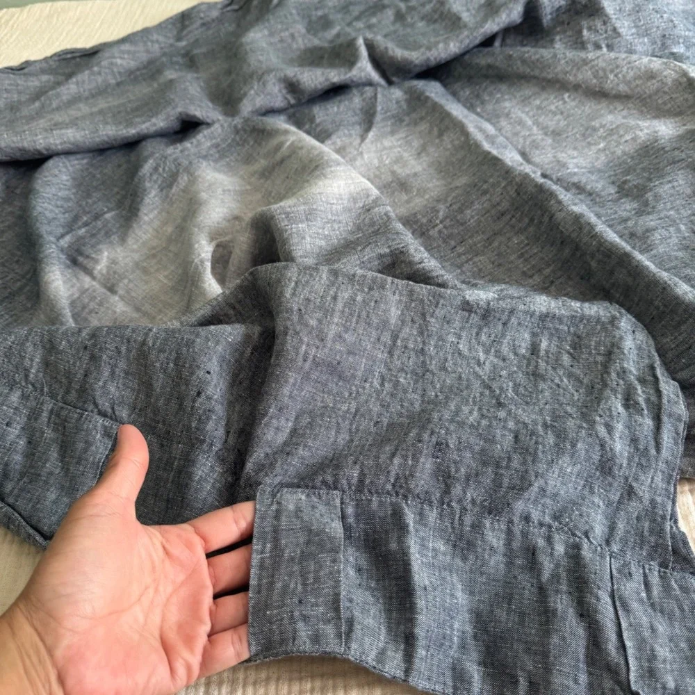 Olivia & Oliver Belgian Linen Curtains 50x84 Grey Hidden Tab Set of 2 20048-02
